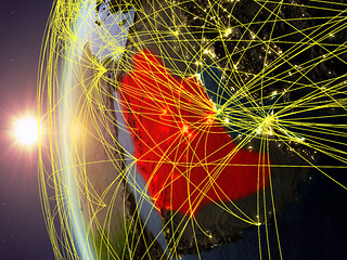 Image showing Saudi Arabia from space with network
