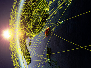 Image showing Taiwan from space with network