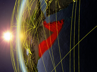 Image showing Somalia from space with network