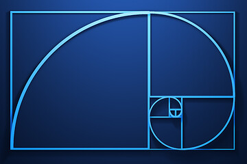 Image showing Fibonacci spiral diagram with numbers