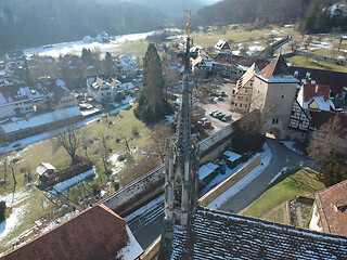 Image showing aerial view over Bebenhausen Monastery Germany