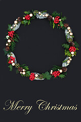 Image showing Merry Christmas Wreath Decoration