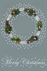 Image showing Merry Christmas Snowflake Wreath 