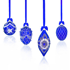 Image showing Luxury Blue Christmas Bauble Decorations  