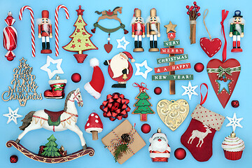 Image showing Retro Christmas Tree Bauble Decorations