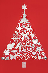 Image showing Abstract Christmas Tree with Decorations