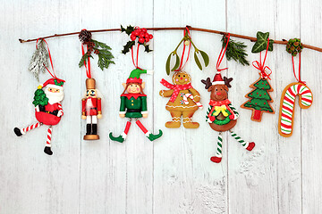 Image showing Retro Hanging Christmas Tree Decorations