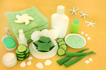 Image showing Aloe Vera & Cucumber Skin Care Beauty Treatment