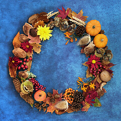 Image showing Autumn Wreath for Harvest Festival
