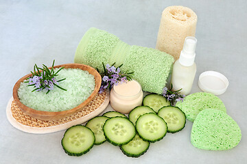 Image showing Rosemary & Cucumber Natural Vegan Skincare Beauty Treatment 
