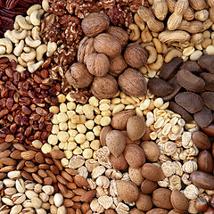 Image showing Healthy Dried Nut Selection High in Protein