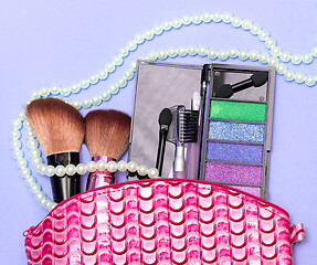 Image showing Makeup Kit Represents Beauty Product And Accessory 