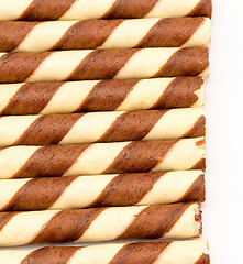 Image showing Wafer Biscuits Shows Brown Cookies And Bickies 