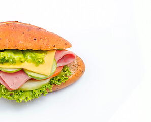 Image showing Salad Sandwich Roll Represents White Space And Bread 