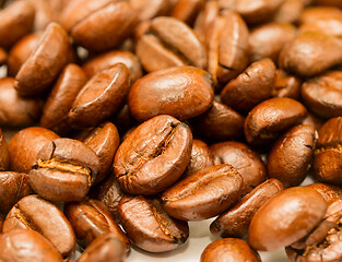 Image showing Roasted Coffee Beans Represents Hot Drink And Brown 
