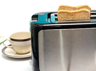 Image showing Bread Toaster Represents Morning Meal And Breakfast 