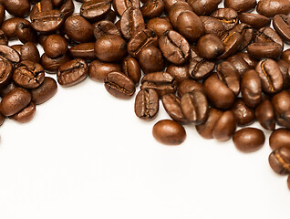 Image showing Coffee Beans Shows Copy Space And Brew 