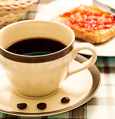 Image showing Coffee With Toast Shows Toasted Bread And Breakfast 