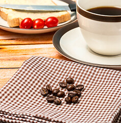 Image showing Black Coffee Break Represents Beverages Cafe And Restaurant 