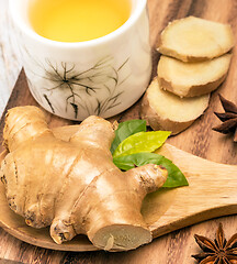 Image showing Healthy Ginger Tea Represents Refreshment Herbals And Wellness 