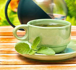 Image showing Tea With Mint Means Herbs Refreshed And Refresh 