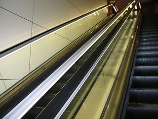 Image showing black escalator