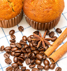 Image showing Coffee Muffin Represents Fresh Muffins And Caffeine 