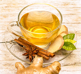 Image showing Spiced Ginger Tea Represents Star Anise And Beverages 