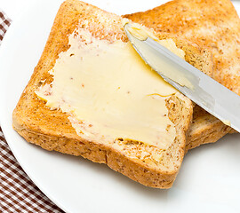 Image showing Bread With Butter Represents Morning Meal And Break 