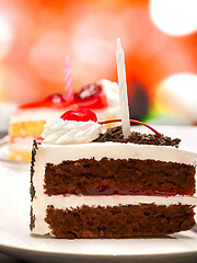 Image showing Black Forest Gateau Means Chocolate Cake And Birthdays 