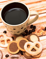 Image showing Coffee Break Cookies Shows Snack Caffeine And Refreshment 