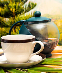 Image showing Refreshing Outdoor Tea Represents Drink Refreshed And Teas 