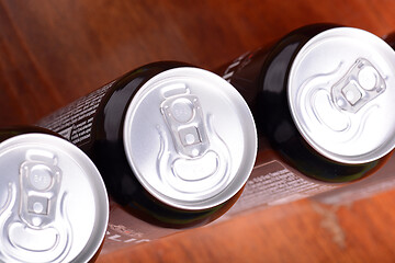 Image showing metal beer cans background