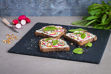 Image showing Delicious vegetarian sandwiches