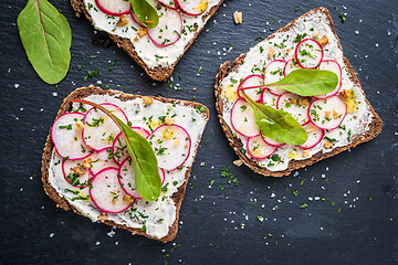 Image showing Delicious vegetarian sandwiches