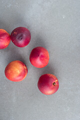 Image showing Fresh peaches on concrete