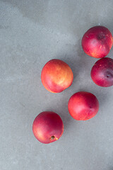 Image showing Fresh peaches on concrete