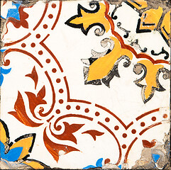 Image showing Traditional Portuguese glazed tiles