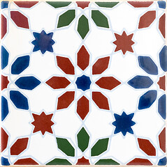 Image showing Traditional Portuguese glazed tiles