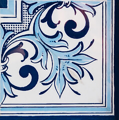 Image showing Traditional Portuguese glazed tiles