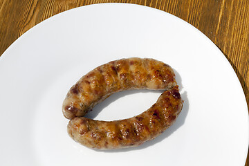 Image showing two meat pork sausages