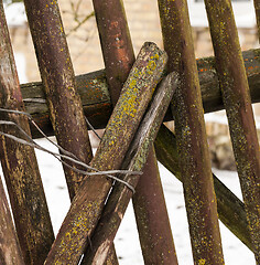 Image showing Old wooden fence