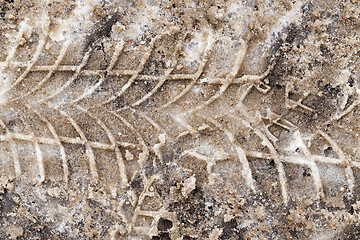 Image showing Dirty snow on the road