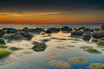 Image showing Colorful sunset over Baltic sea