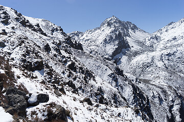 Image showing Snow mountains peak in Nepal Himalaya 