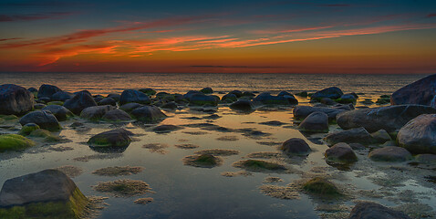 Image showing Colorful sunset over Baltic sea