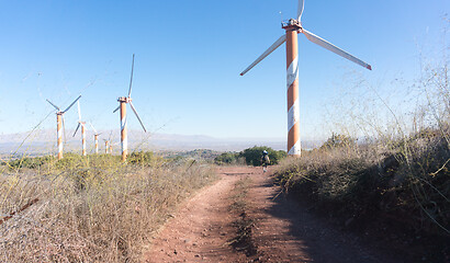 Image showing Wind turbines on Golan Heights of Israel