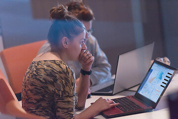 Image showing startup Businesswomen Working With laptop in creative office