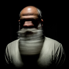 Image showing bearded man motion blur portrait