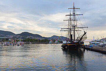 Image showing Nagasaki, Japan - September 02, 2019: Dejima Wharf shopping and restaurant area with sea